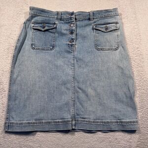 Y2K Jones New York Jeans Denim Skirt Stretch Button Front Pockets Plus‎ Size 16W